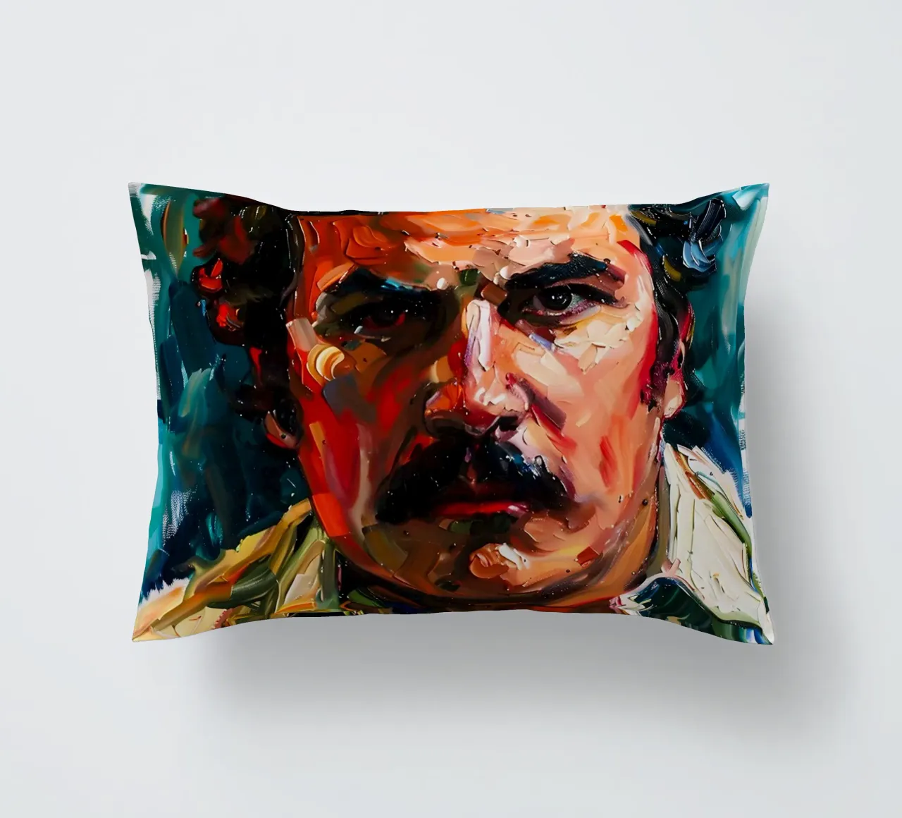 Pablo Escobar From Loving Pablo cuscino da FreeArtStudio