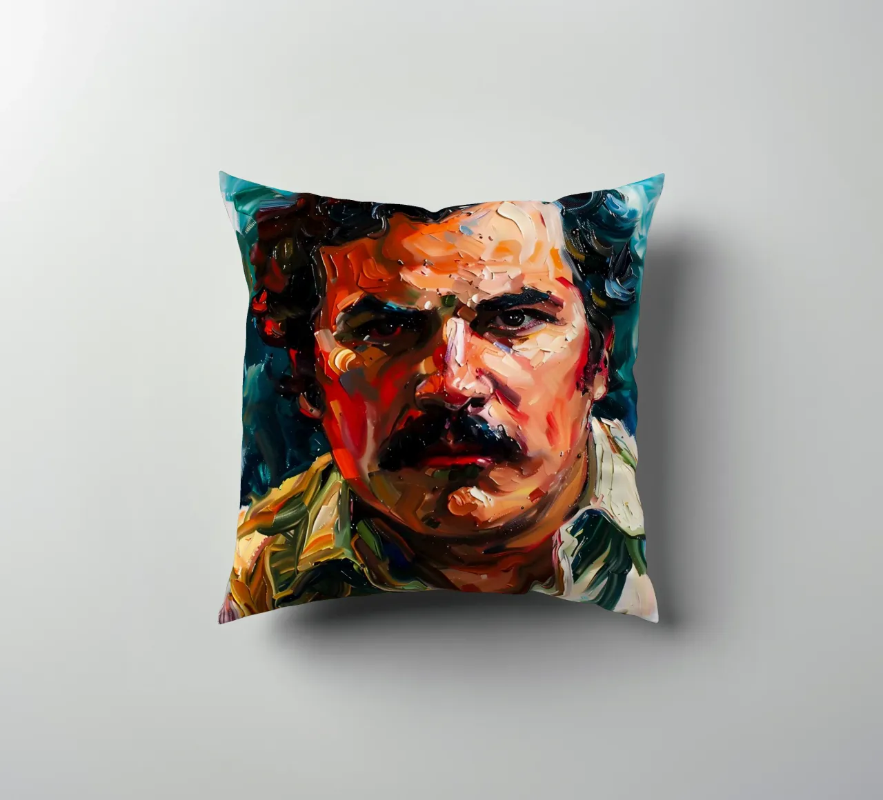 Pablo Escobar From Loving Pablo cuscino da FreeArtStudio