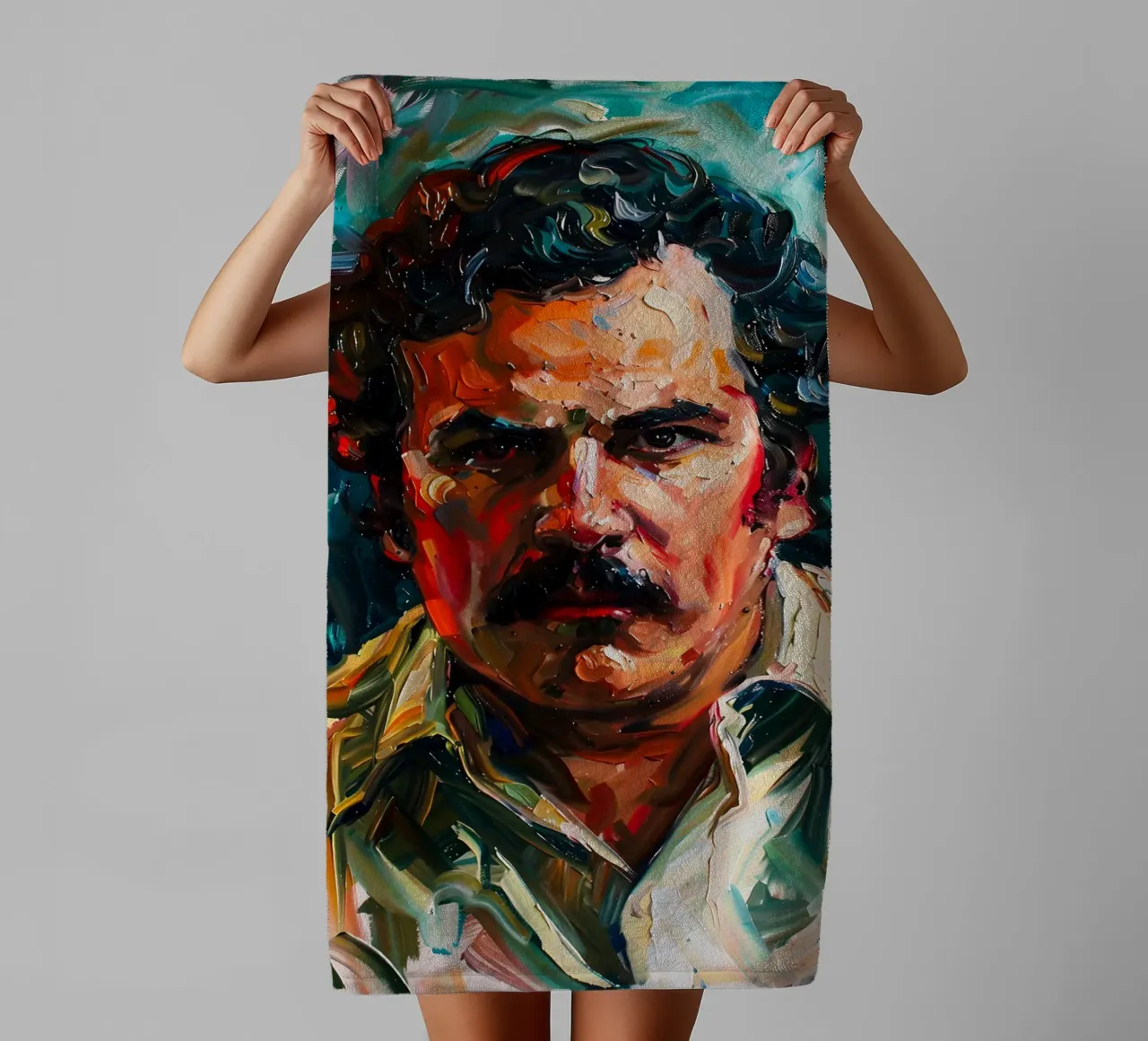 Pablo Escobar From Loving Pablo asciugamano da bagno da FreeArtStudio