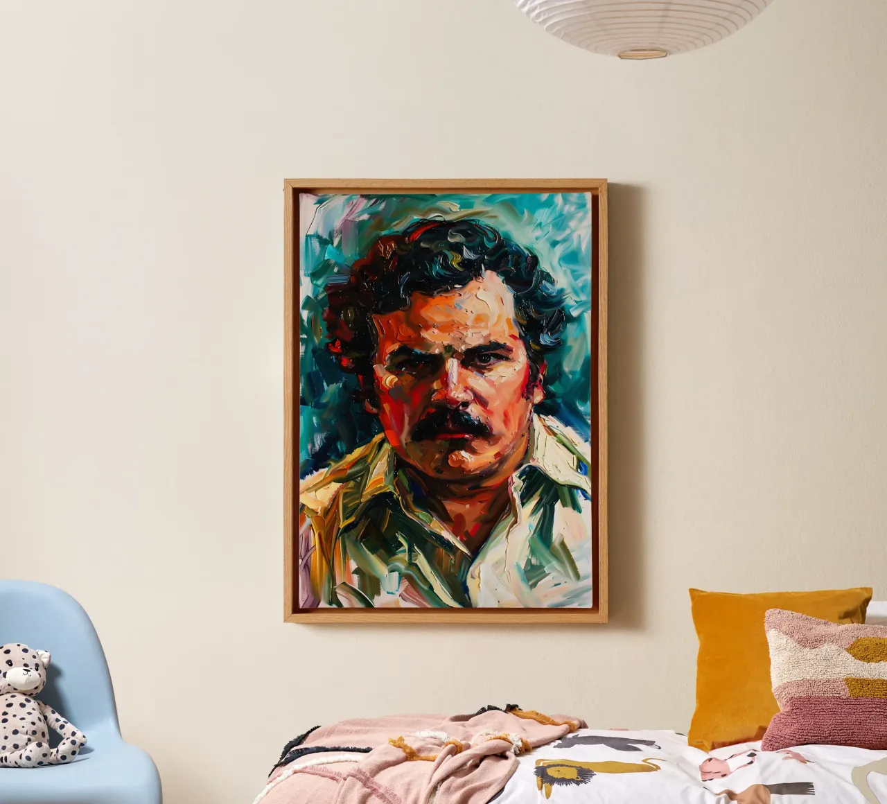Pablo Escobar From Loving Pablo canvas by FreeArtStudio