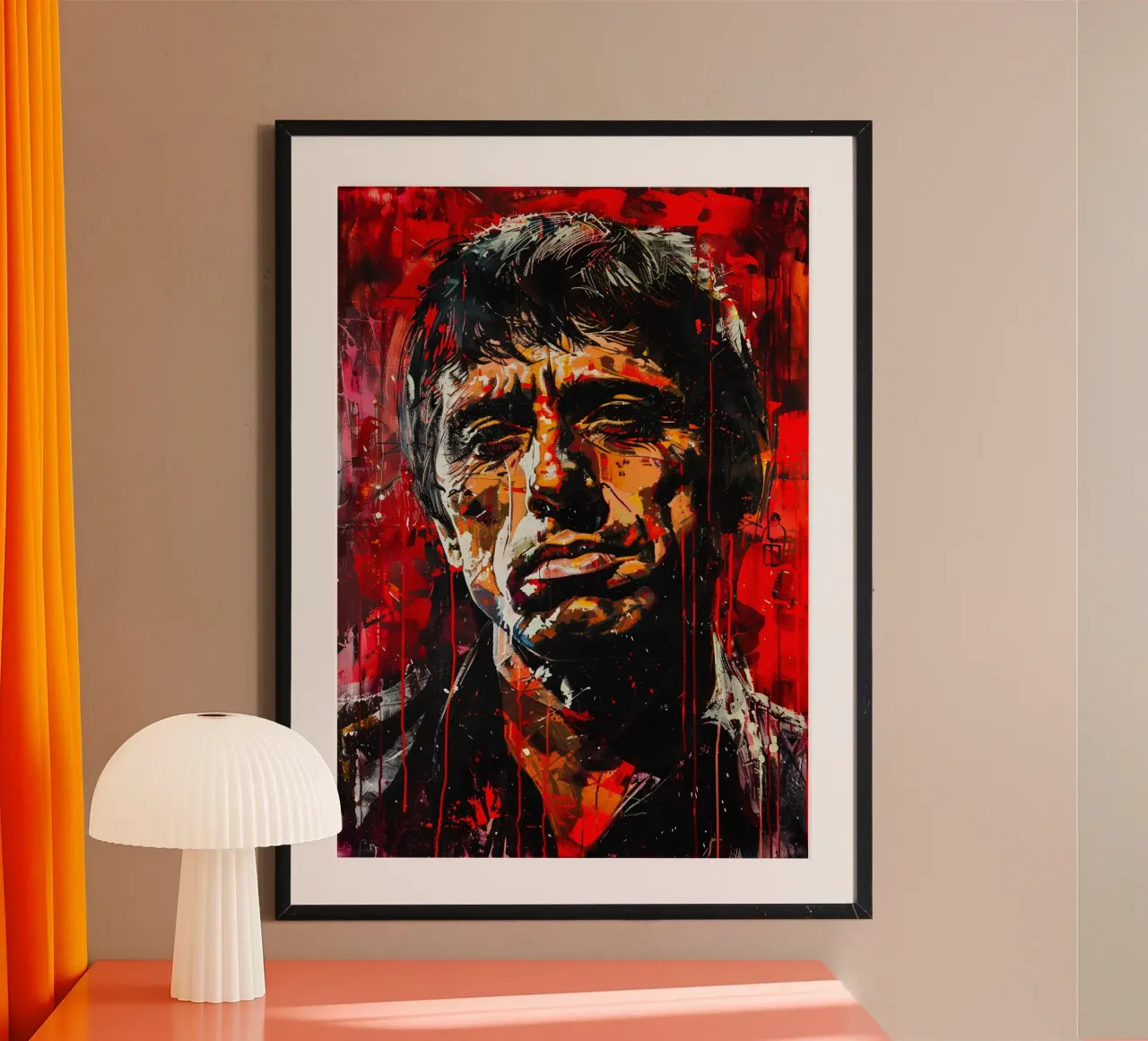 Scarface poster con telaio in legno da FreeArtStudio