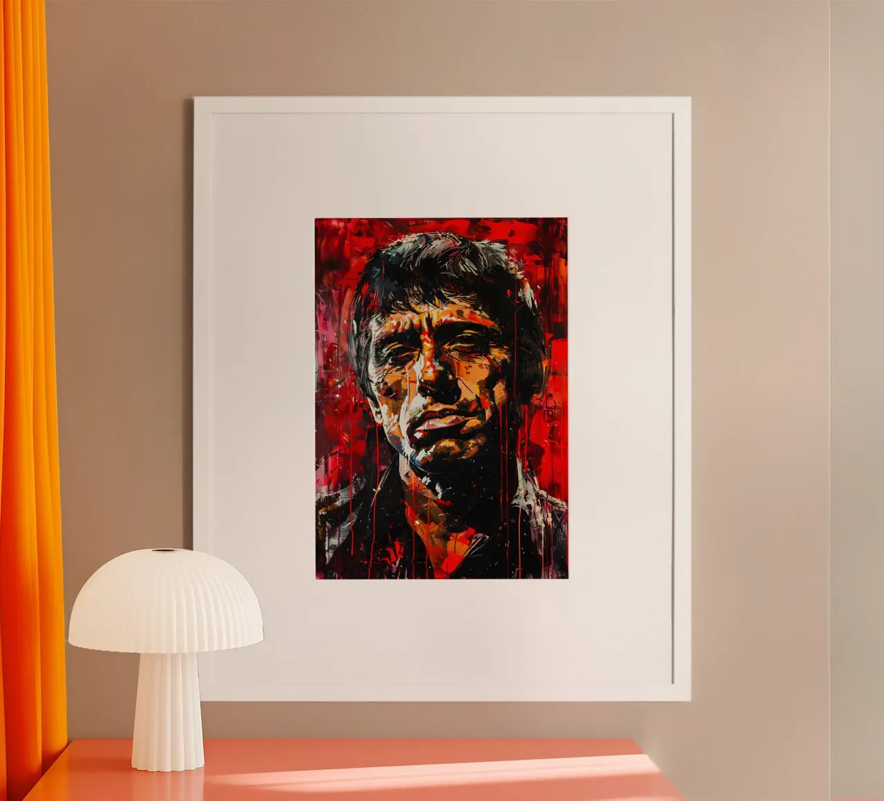 Scarface poster con telaio in legno da FreeArtStudio