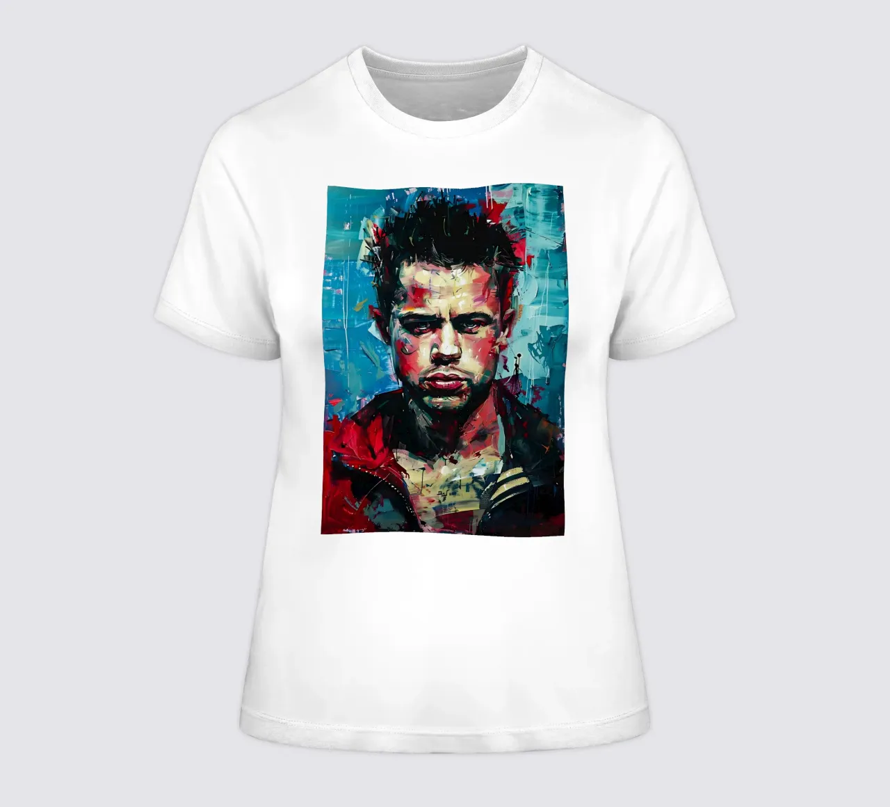 Tyler Durden From Fight Club women's fitted t-shirt by FreeArtStudio