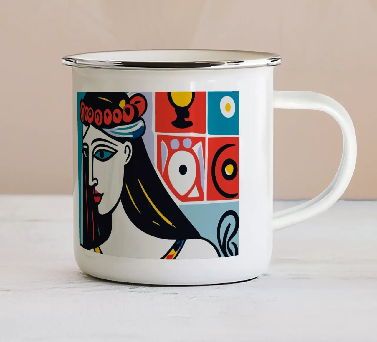 The Lovers Tarot Card tazza in smalto da Signorino