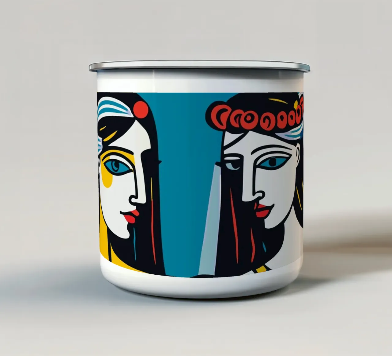 The Lovers Tarot Card tazza in smalto da Signorino