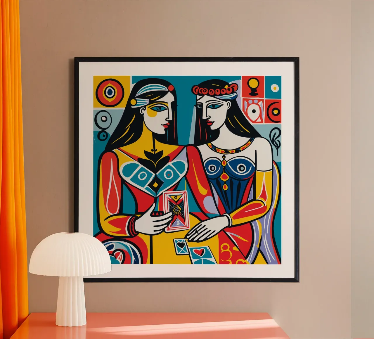 The Lovers Tarot Card poster con telaio in alluminio da Signorino