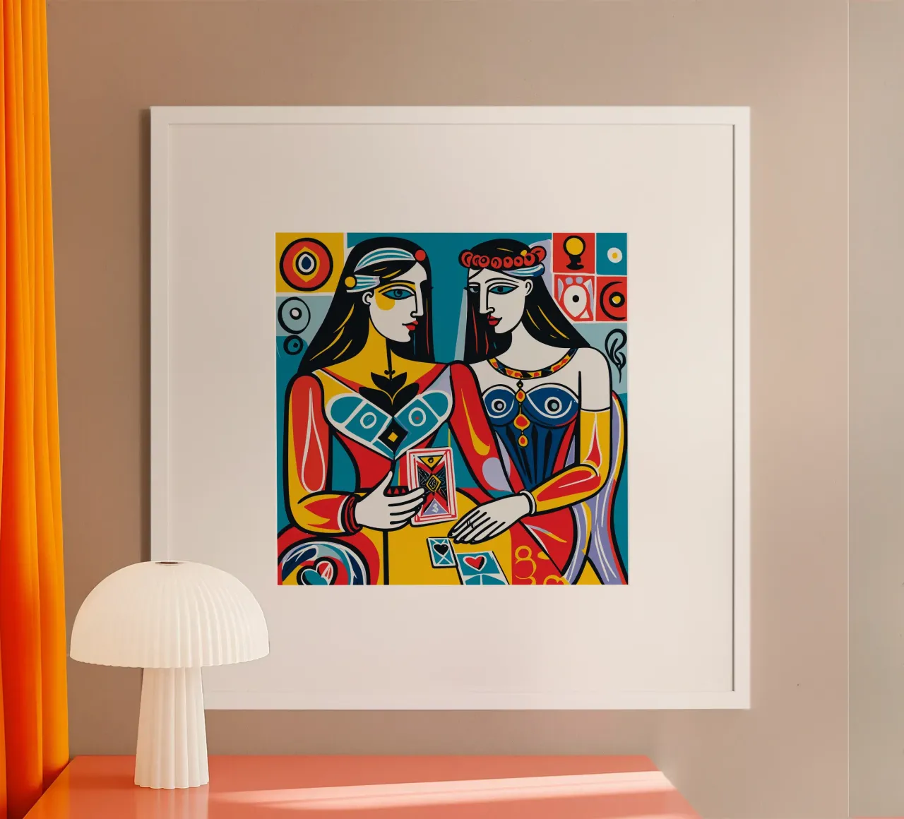 The Lovers Tarot Card poster con telaio in alluminio da Signorino