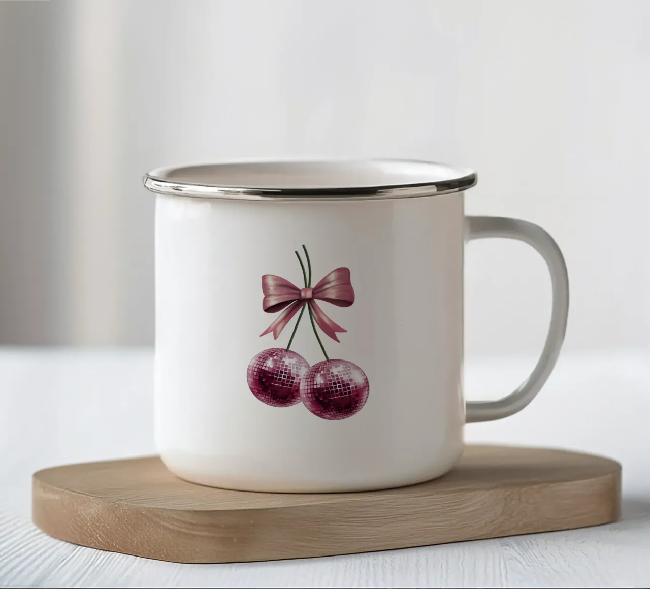 Disco Ball Cherries tazza in smalto da anisillustration