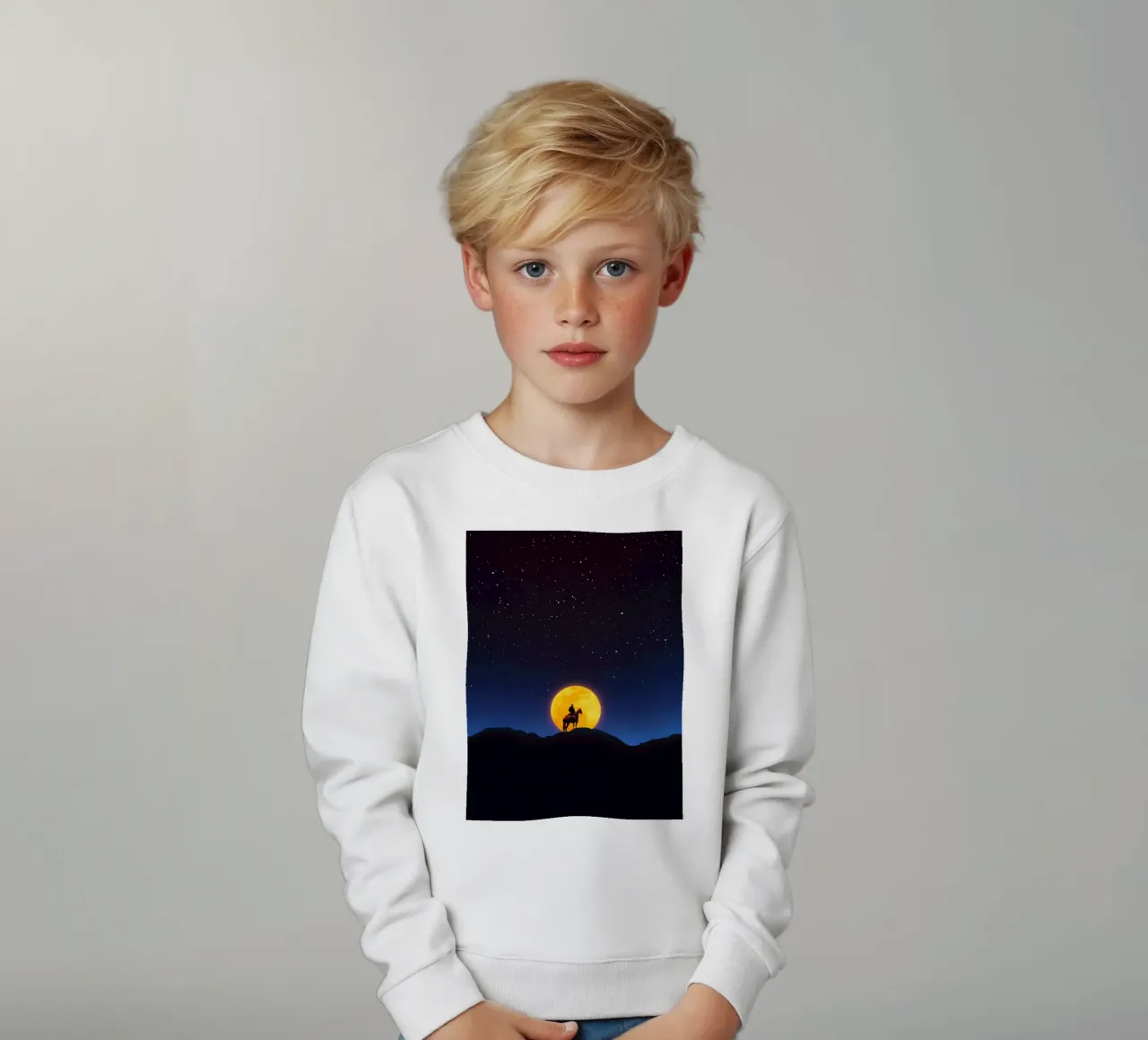 Il Cavaliere e la Luna felpa bambino da Taudalpoi