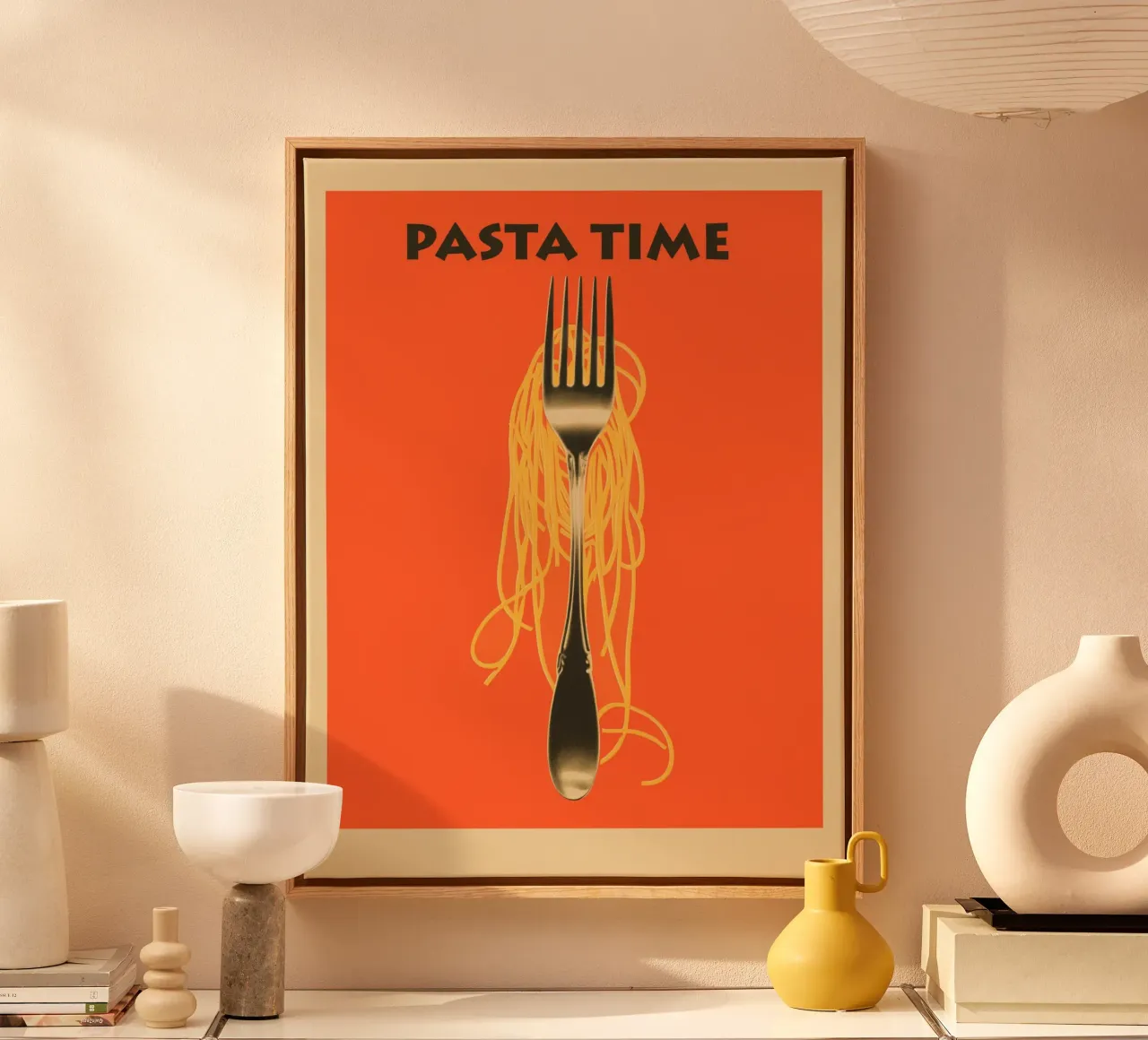 Pastatijd | Italië in jouw keuken canvas met Baklijst van Autofocus