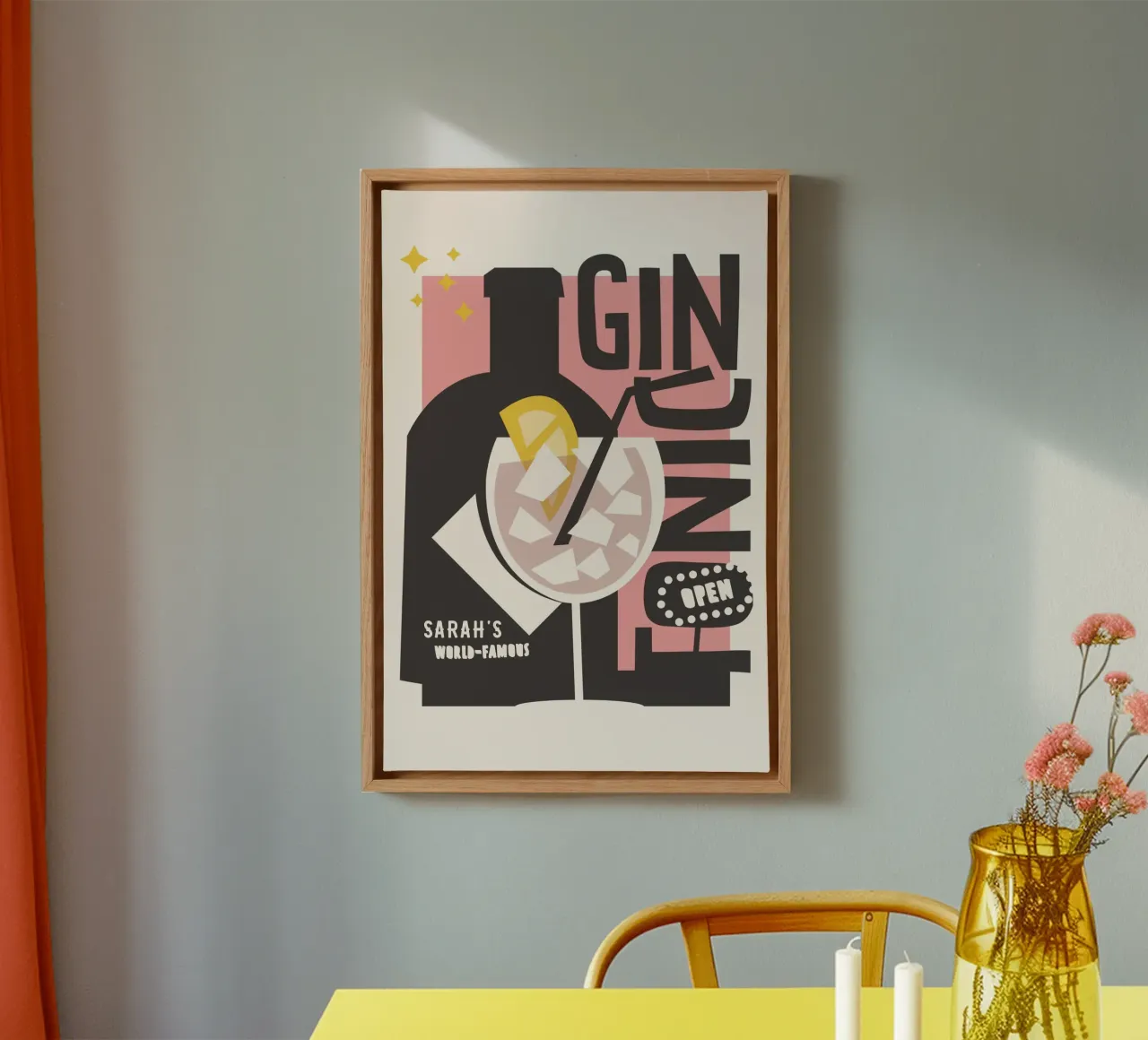 Gin Tonic tela con Cornice a cassetta da DIGIDAVID