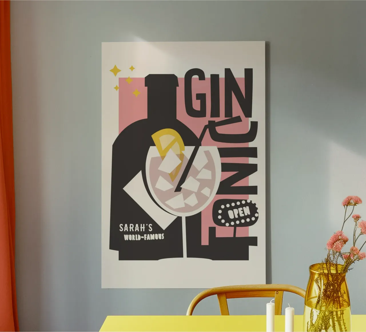 Gin Tonic tela con Cornice a cassetta da DIGIDAVID