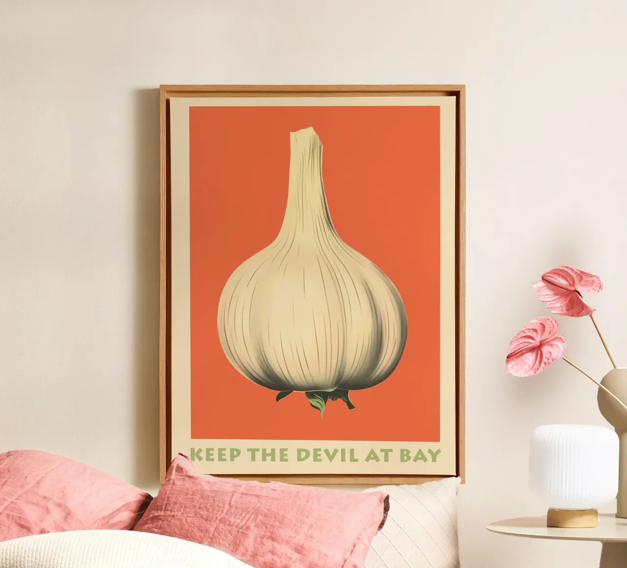 Garlic | Keeps the devil at bay | Kitchen poster canvas by Autofocus