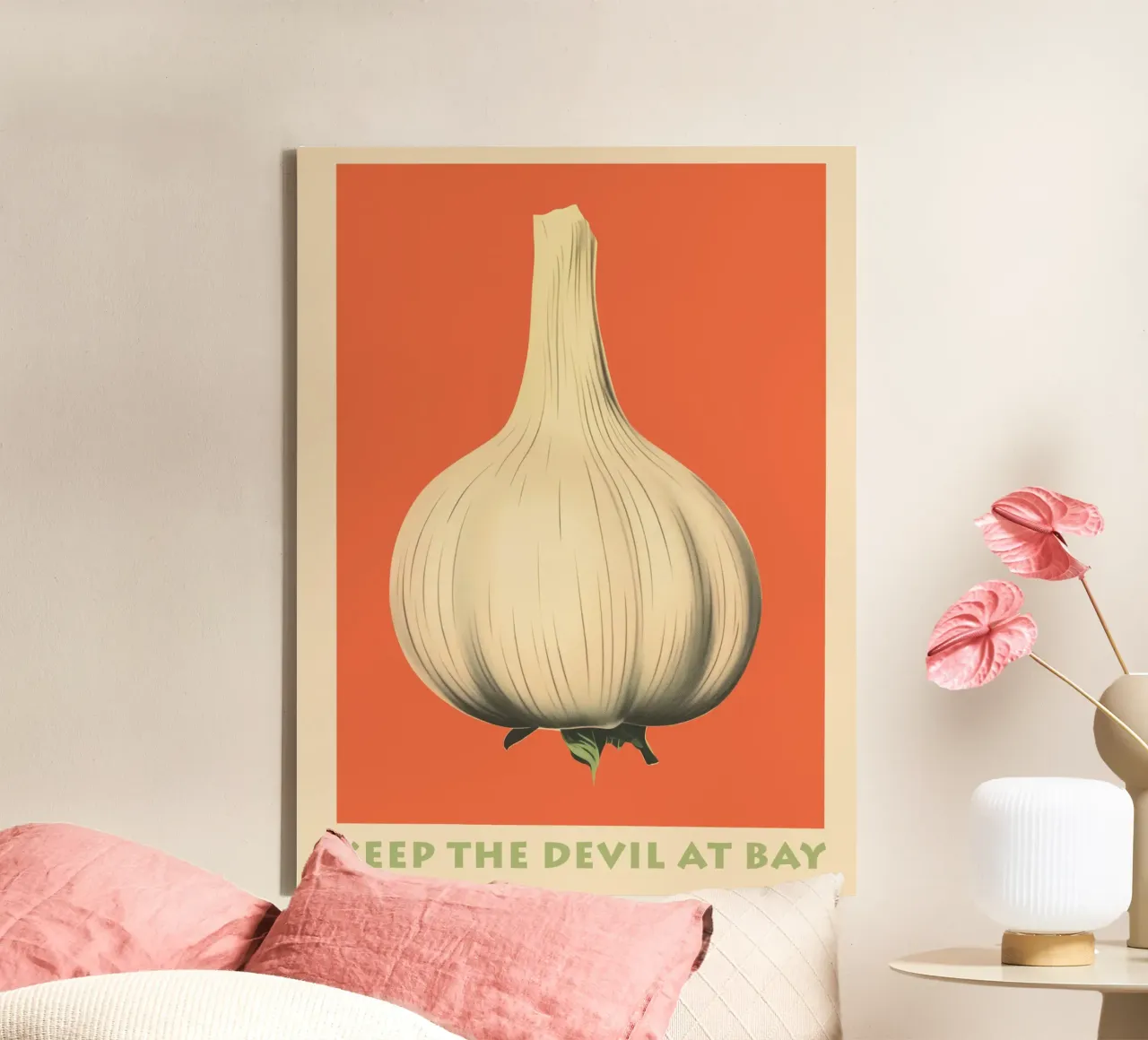 Garlic | Keeps the devil at bay | Kitchen poster canvas by Autofocus