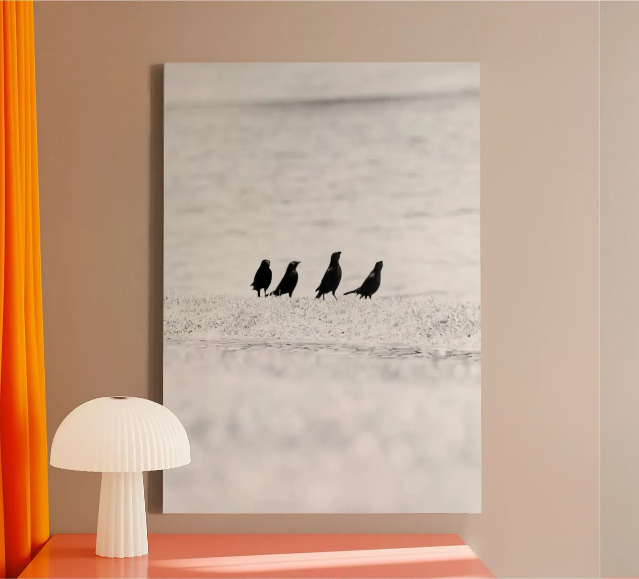 Vogels #1 canvas met Baklijst van rafael campezato