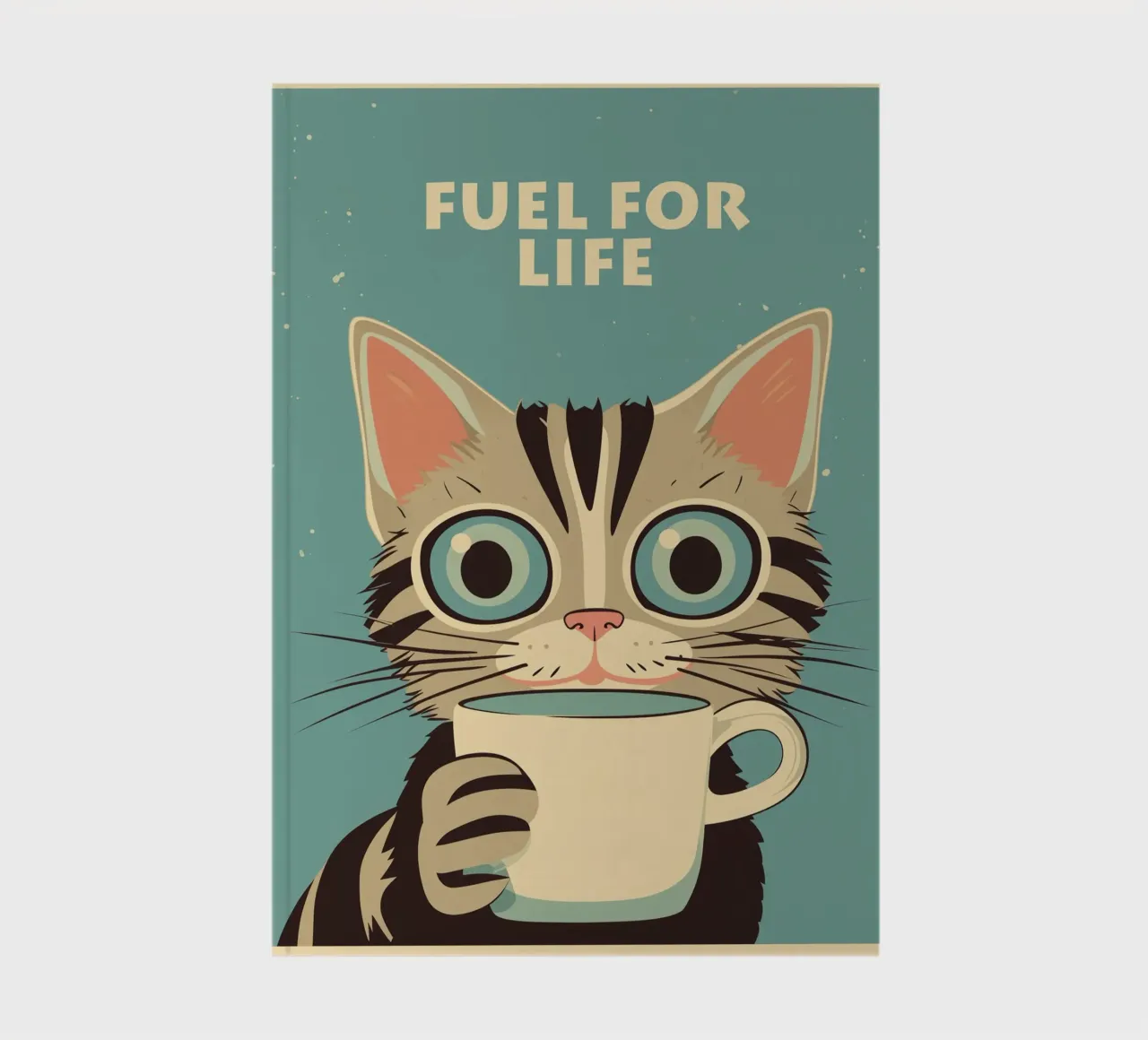 Fuel For Life | Coffee time with a cat notebook by Autofocus