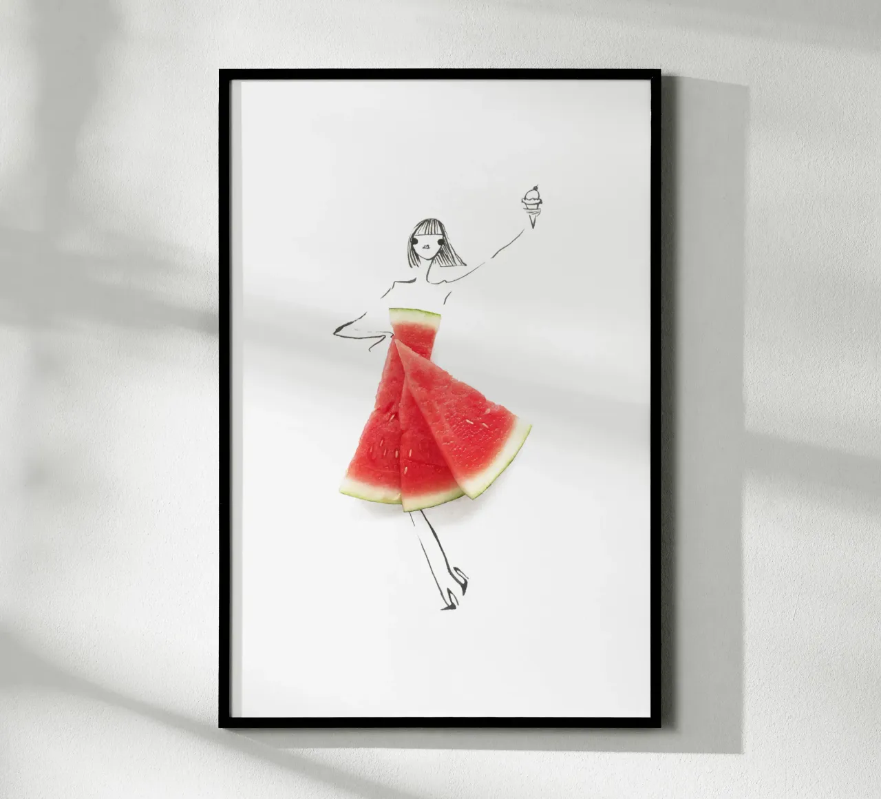 Watermelon Salut poster con telaio in alluminio da Gretchen Roehrs