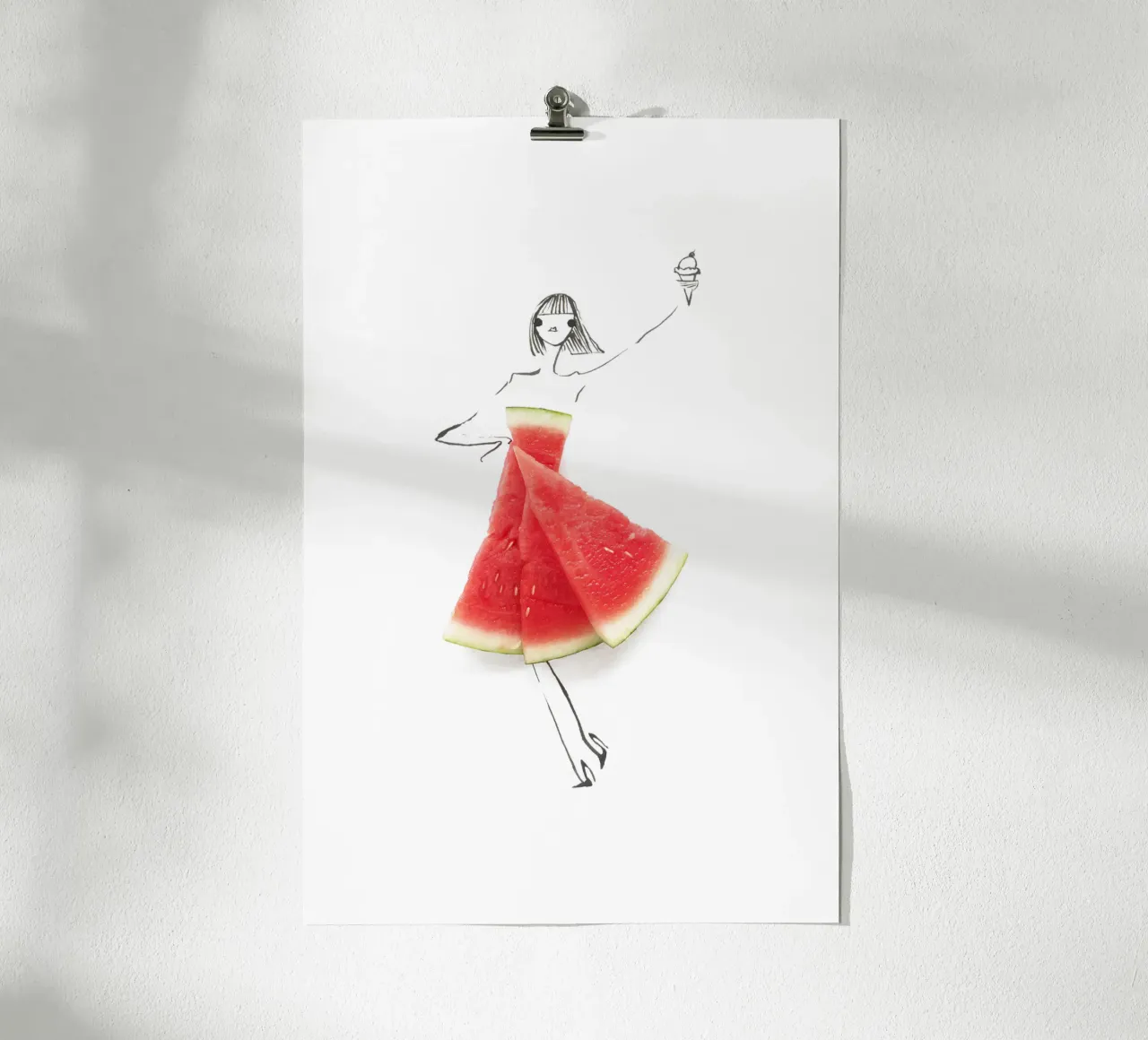 Watermelon Salut poster con telaio in alluminio da Gretchen Roehrs