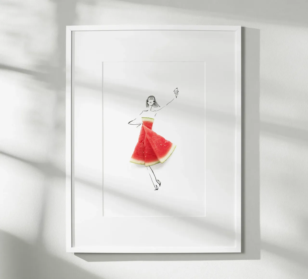 Watermelon Salut poster con telaio in alluminio da Gretchen Roehrs