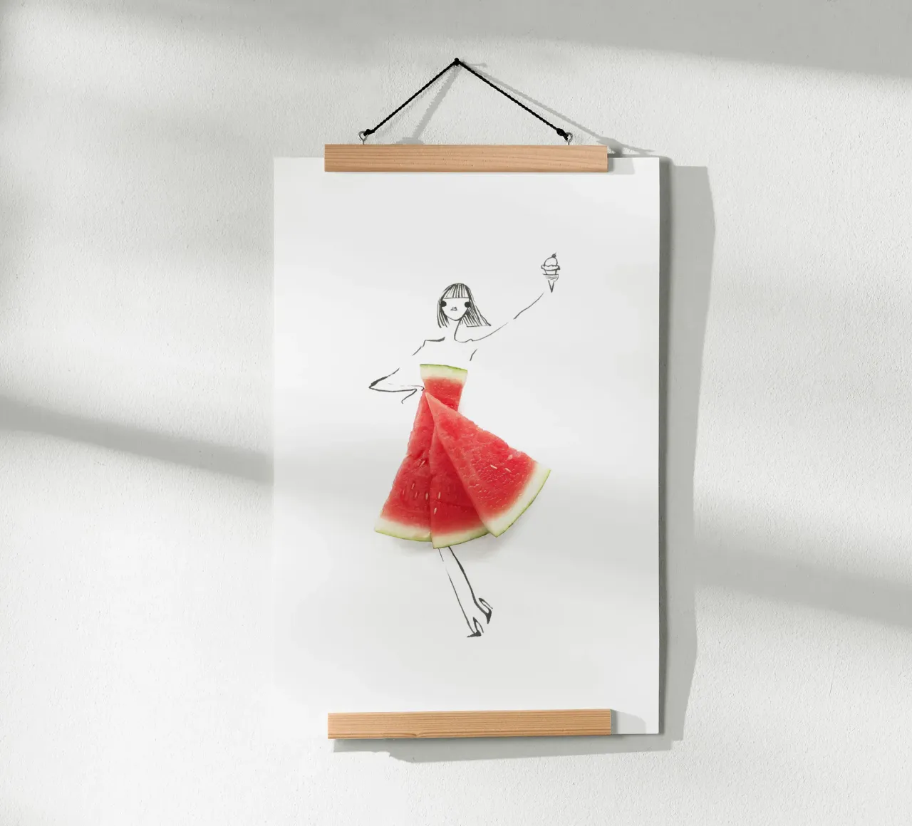 Watermelon Salut poster con telaio in alluminio da Gretchen Roehrs