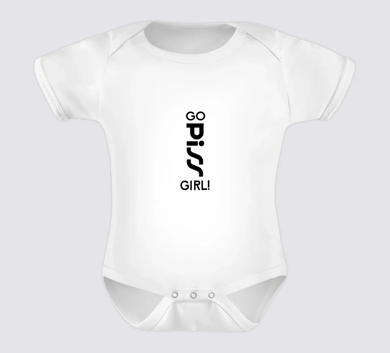 Go Piss Girl Simple Modern Minimalist Typography Kurzarm Babybody von YV TYPOGRAPHY
