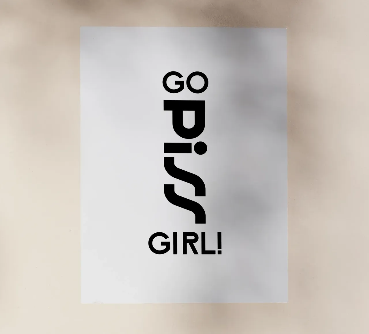 Go Piss Girl Semplice tipografia moderna e minimalista pellicola backlit da YV TYPOGRAPHY