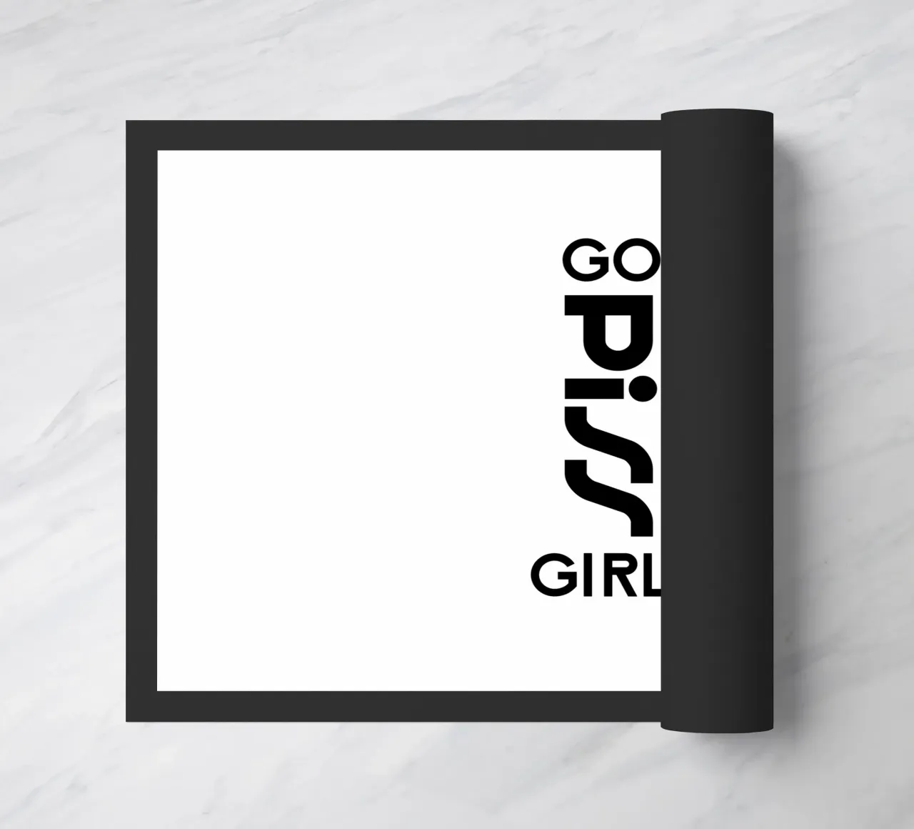 Go Piss Girl Semplice tipografia moderna e minimalista zerbino da YV TYPOGRAPHY