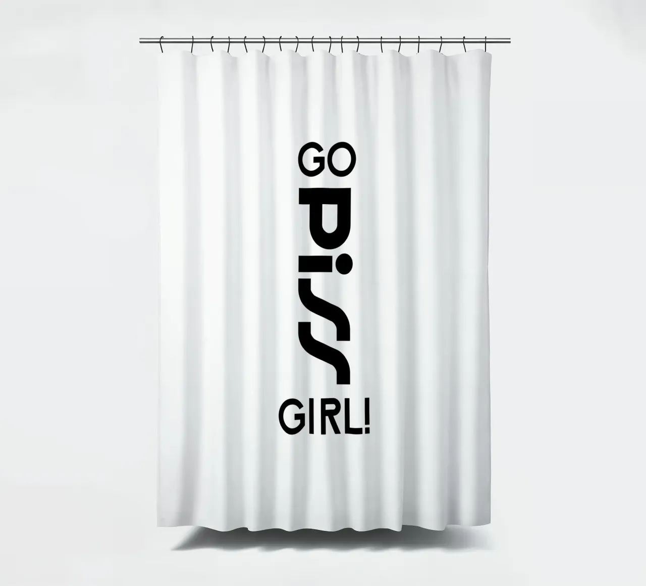 Go Piss Girl Semplice tipografia moderna e minimalista tenda da doccia da YV TYPOGRAPHY