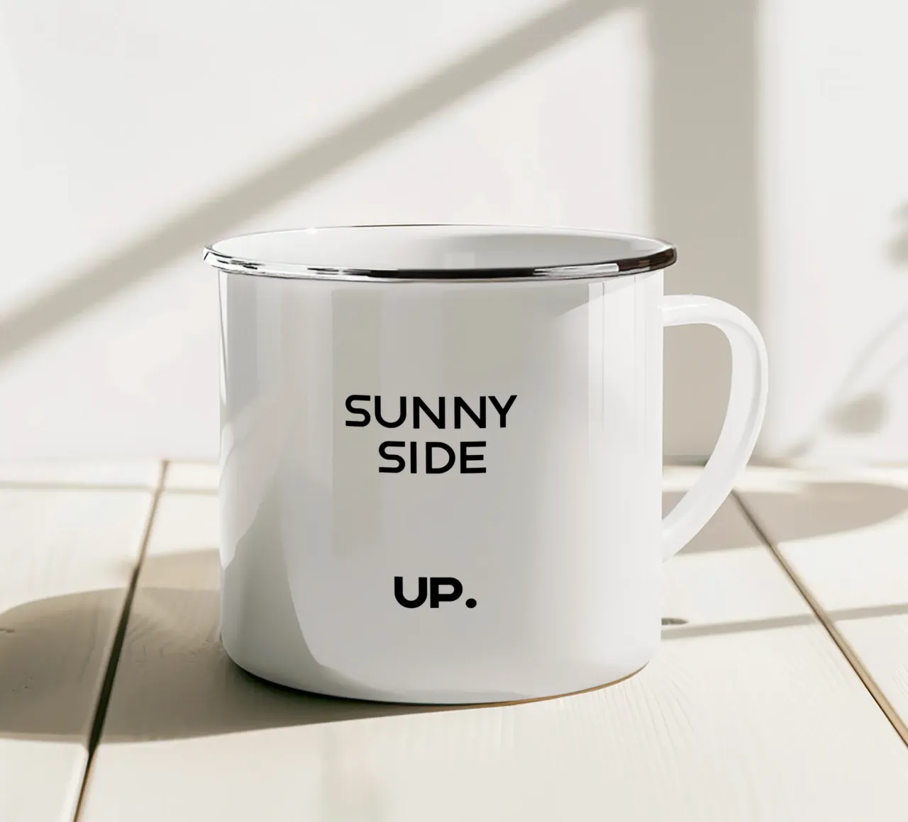 Sunny Side Up Semplice tipografia minimalista tazza in smalto da YV TYPOGRAPHY