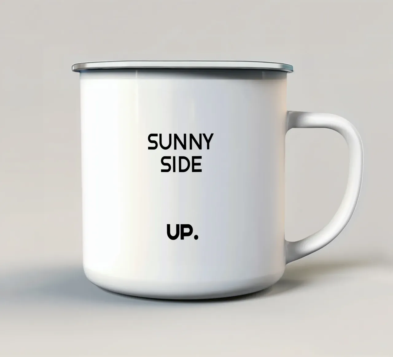 Sunny Side Up Semplice tipografia minimalista tazza in smalto da YV TYPOGRAPHY