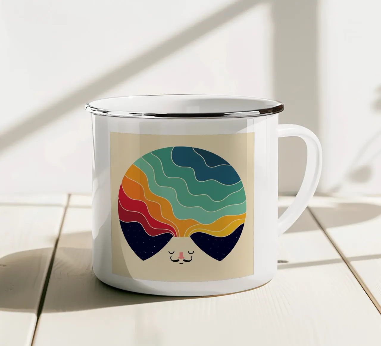 Continuare a pensare in modo creativo tazza in smalto da Andy Westface