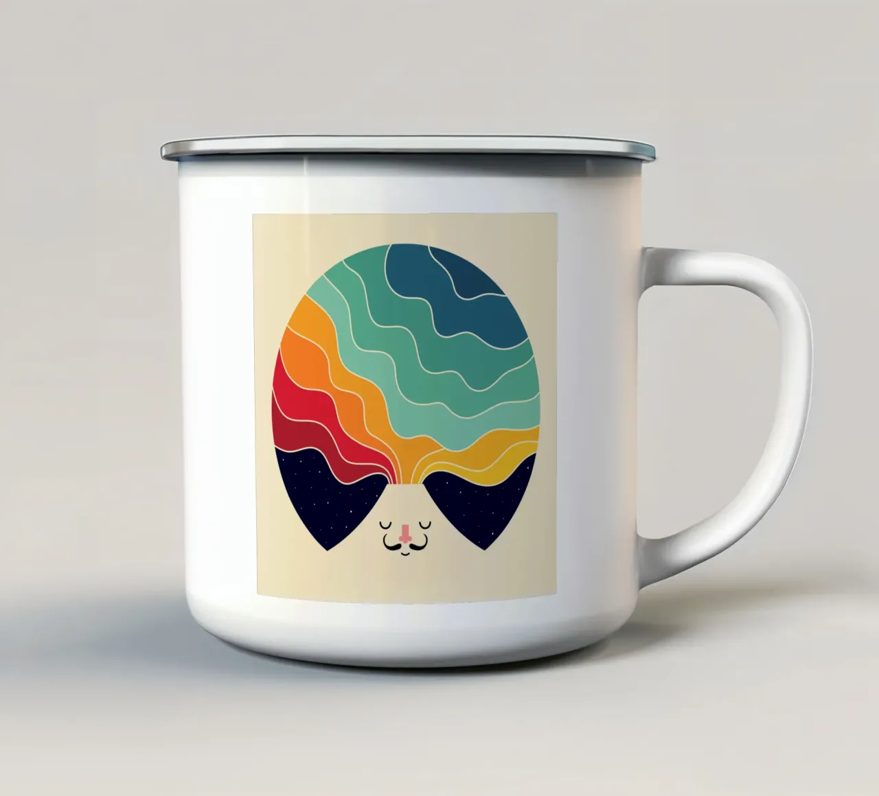 Continuare a pensare in modo creativo tazza in smalto da Andy Westface