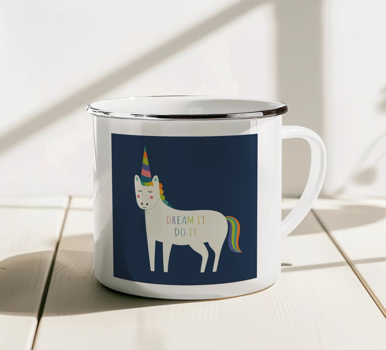 Sognalo e fallo tazza in smalto da Andy Westface