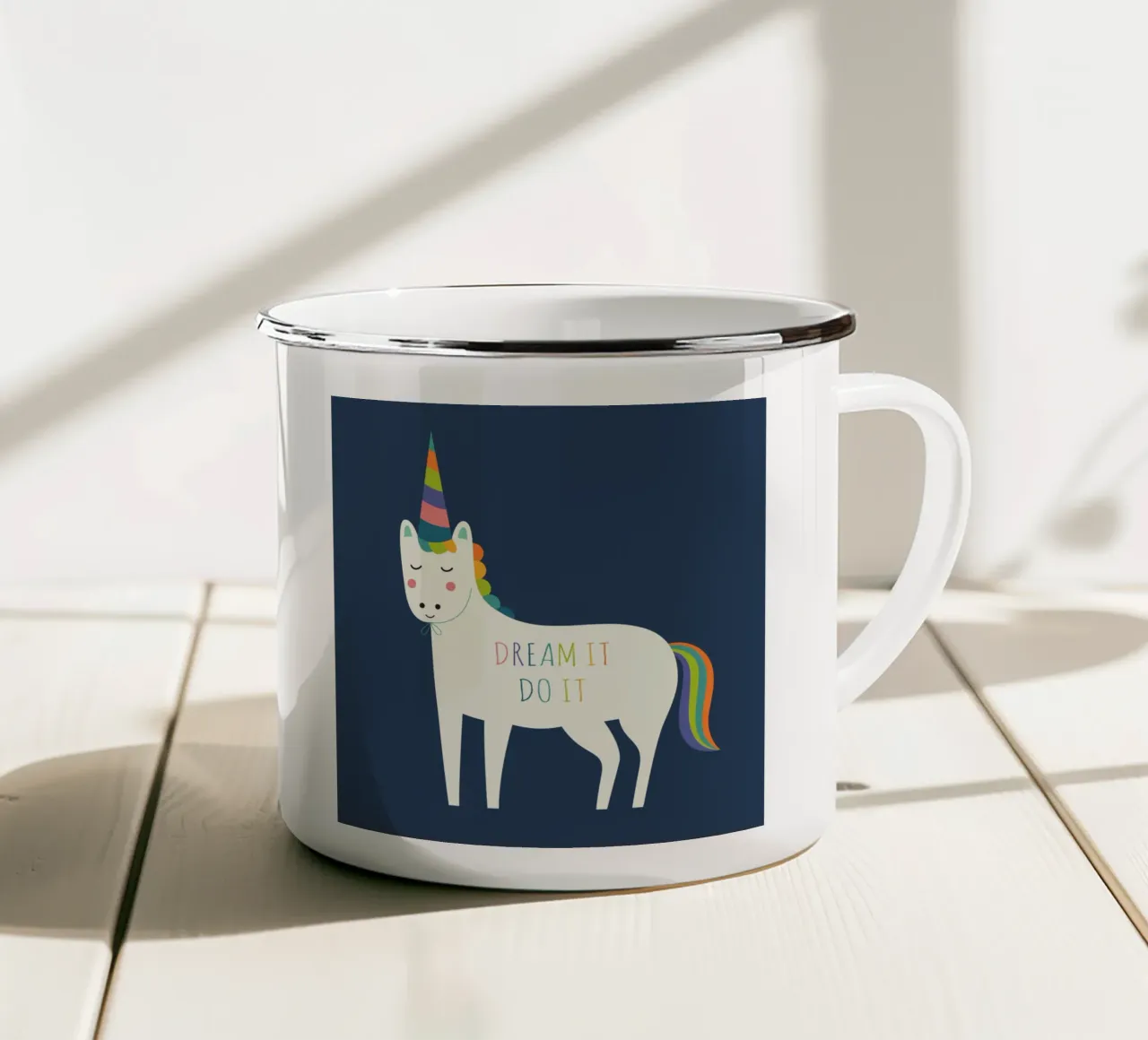 Sognalo e fallo tazza in smalto da Andy Westface