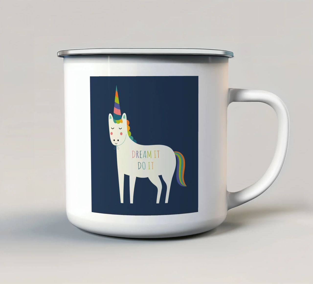 Sognalo e fallo tazza in smalto da Andy Westface