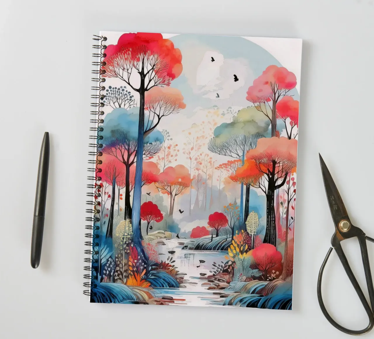 Flowing Seasons spiral notebook by Hightown Design