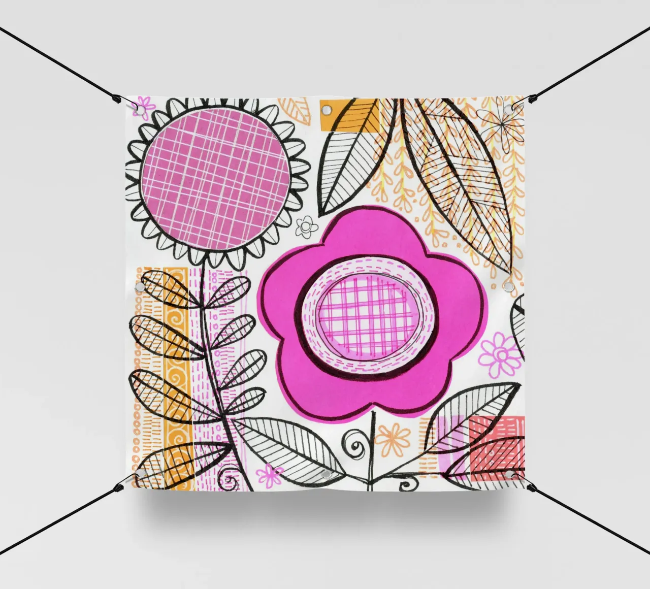Susan Black - Collage botanico 01 telo in pvc da The Artcircle