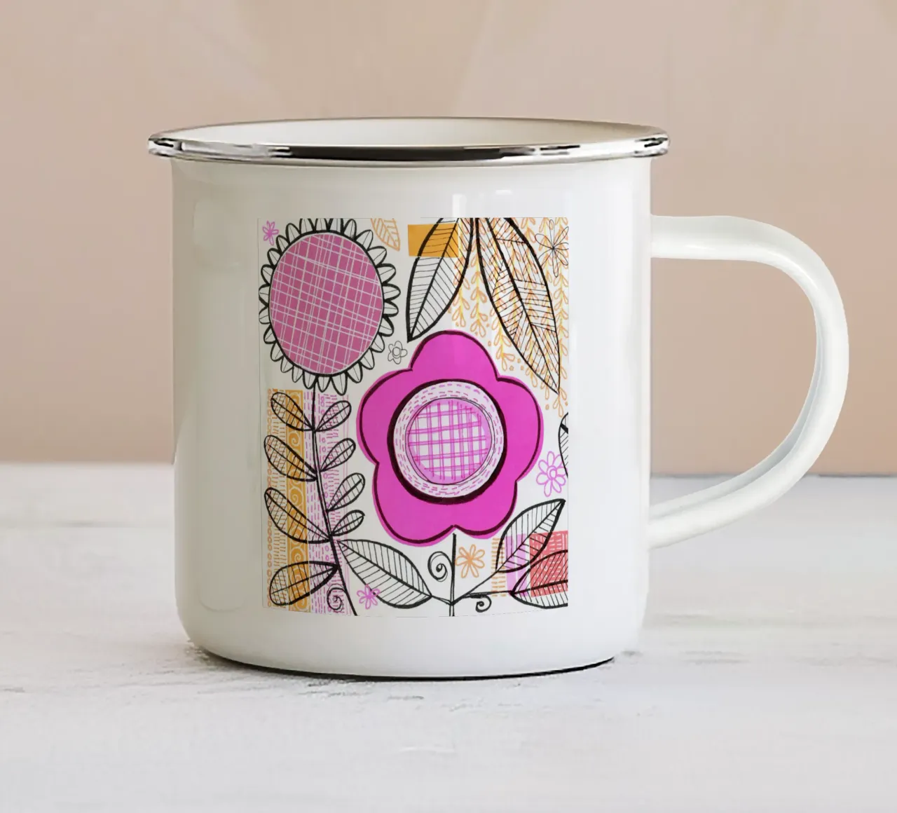 Susan Black - Collage botanico 01 tazza in smalto da The Artcircle