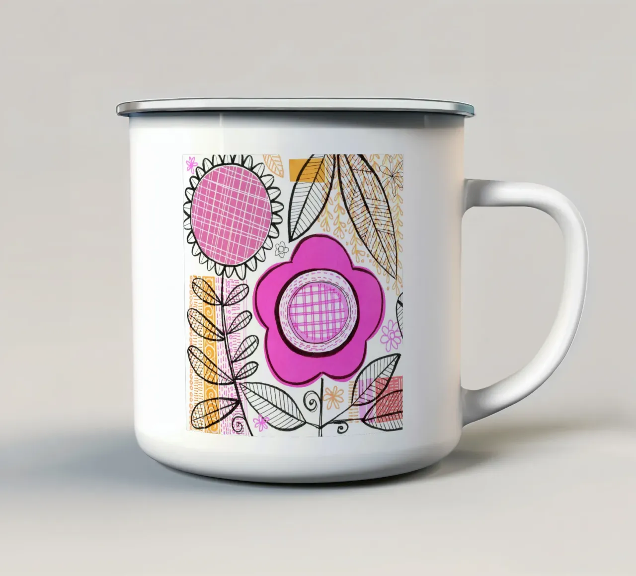 Susan Black - Collage botanico 01 tazza in smalto da The Artcircle