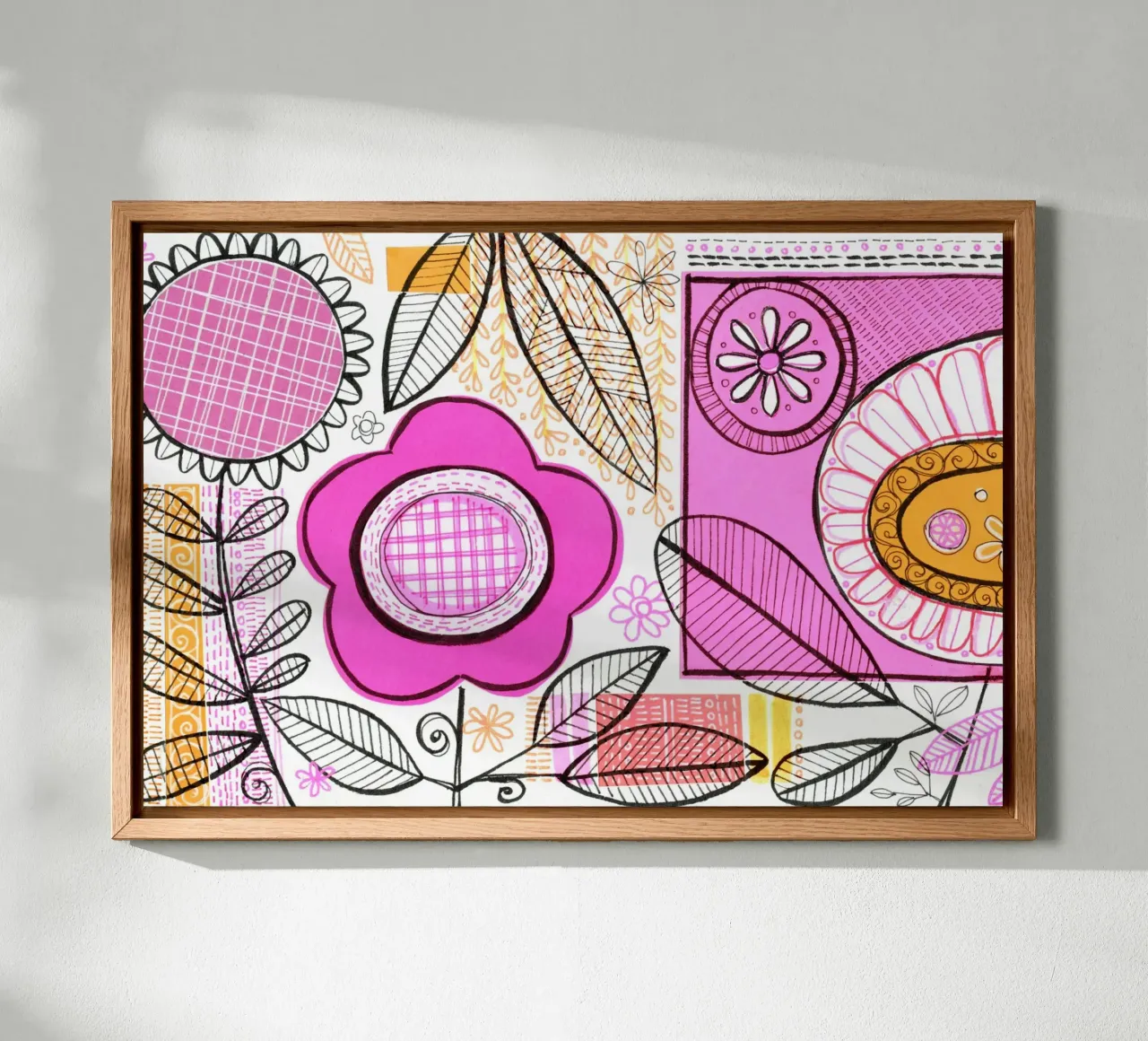 Susan Black - Collage botanico 01 tela con Cornice a cassetta da The Artcircle