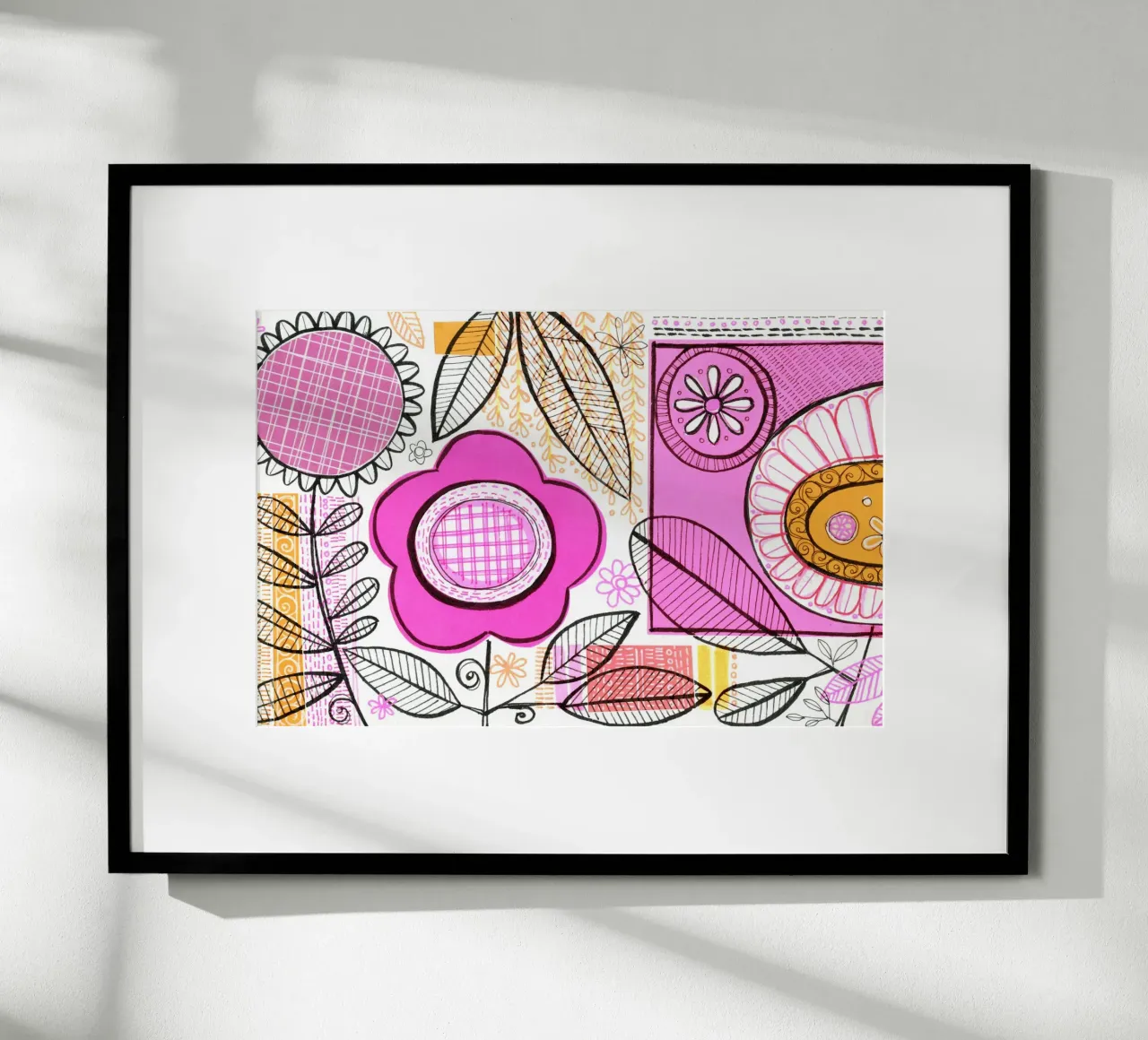 Susan Black - Collage botanico 01 poster con telaio in alluminio da The Artcircle