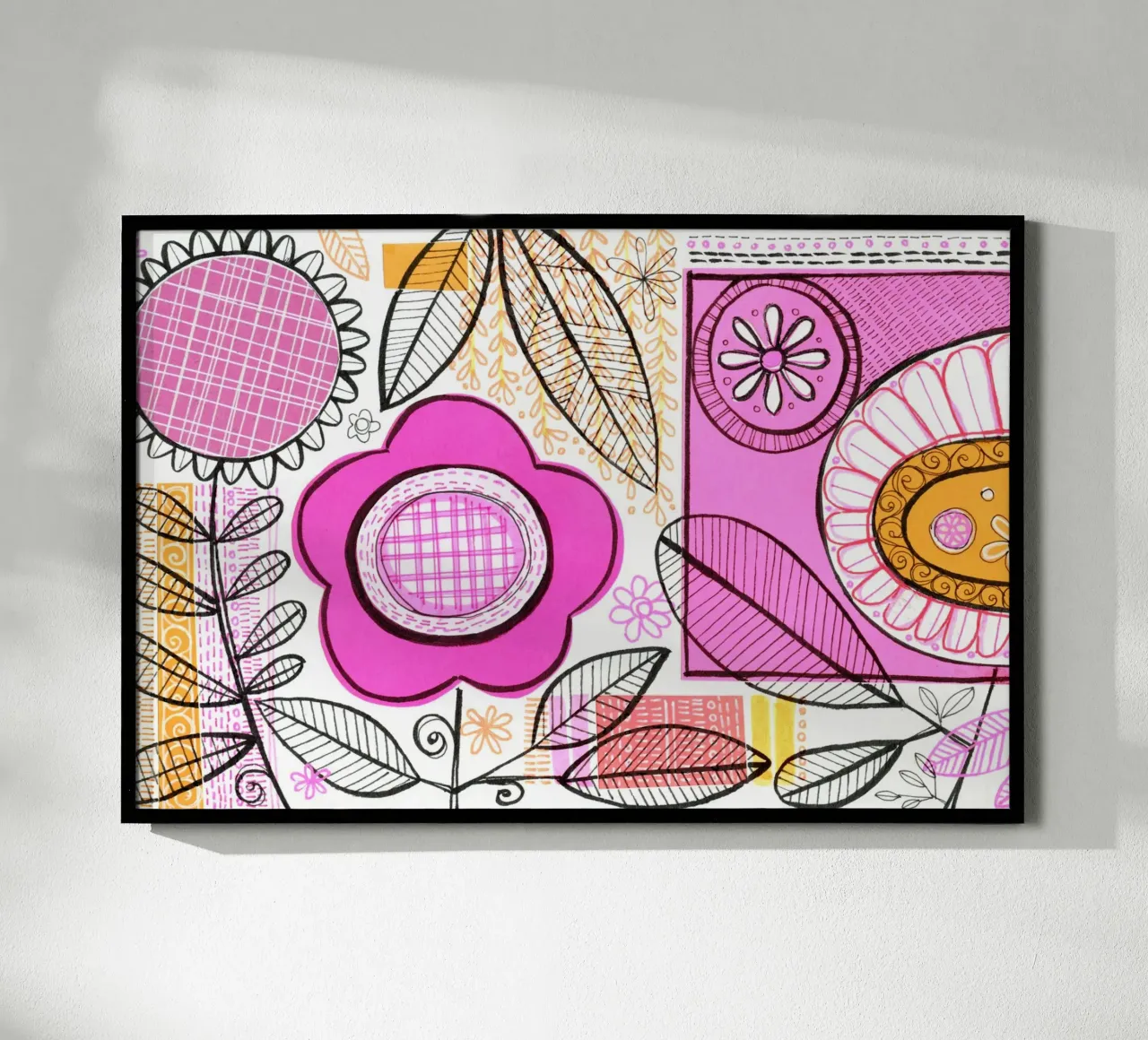 Susan Black - Collage botanico 01 poster con telaio in alluminio da The Artcircle