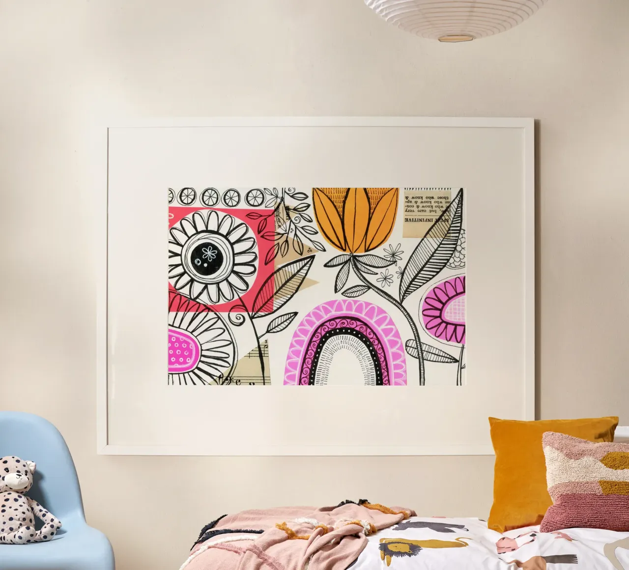 Susan Black - Collage botanico 02 poster con telaio in legno da The Artcircle