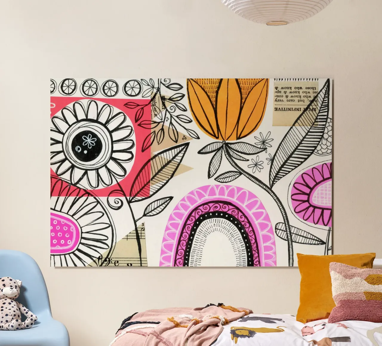 Susan Black - Collage botanico 02 poster con telaio in legno da The Artcircle