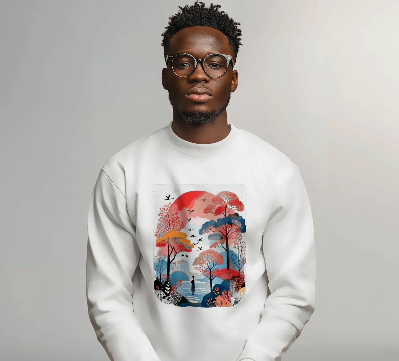 Wanderer in Crimson Hues sudadera de Hightown Design