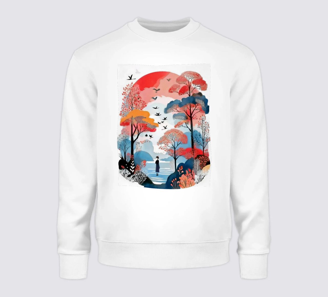 Wanderer in Crimson Hues sudadera de Hightown Design