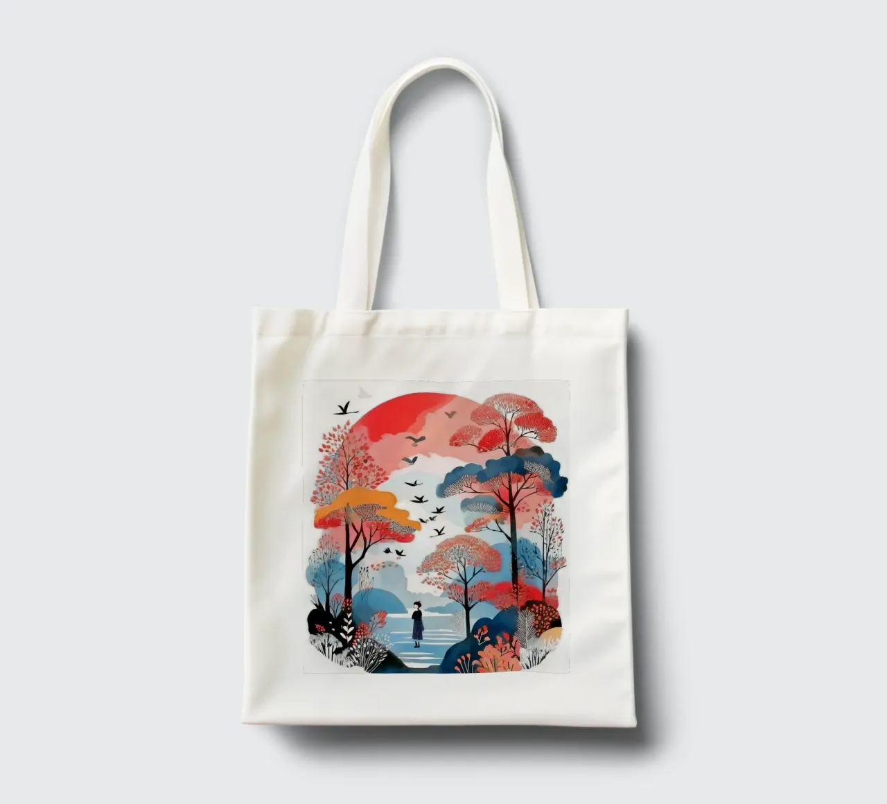 Wanderer in Crimson Hues tote bag by Hightown Design