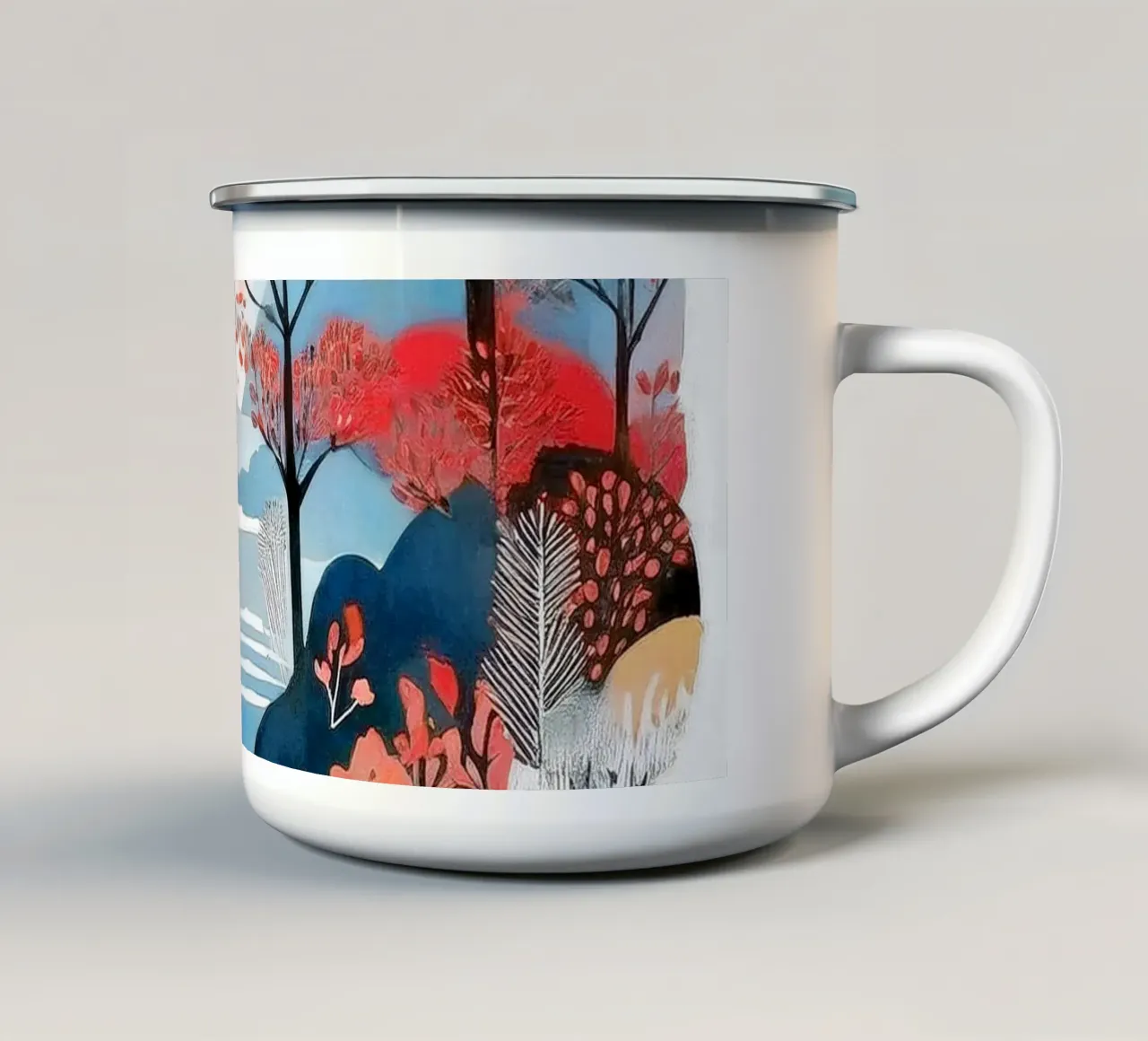 Wanderer in Crimson Hues tazza in smalto da Hightown Design