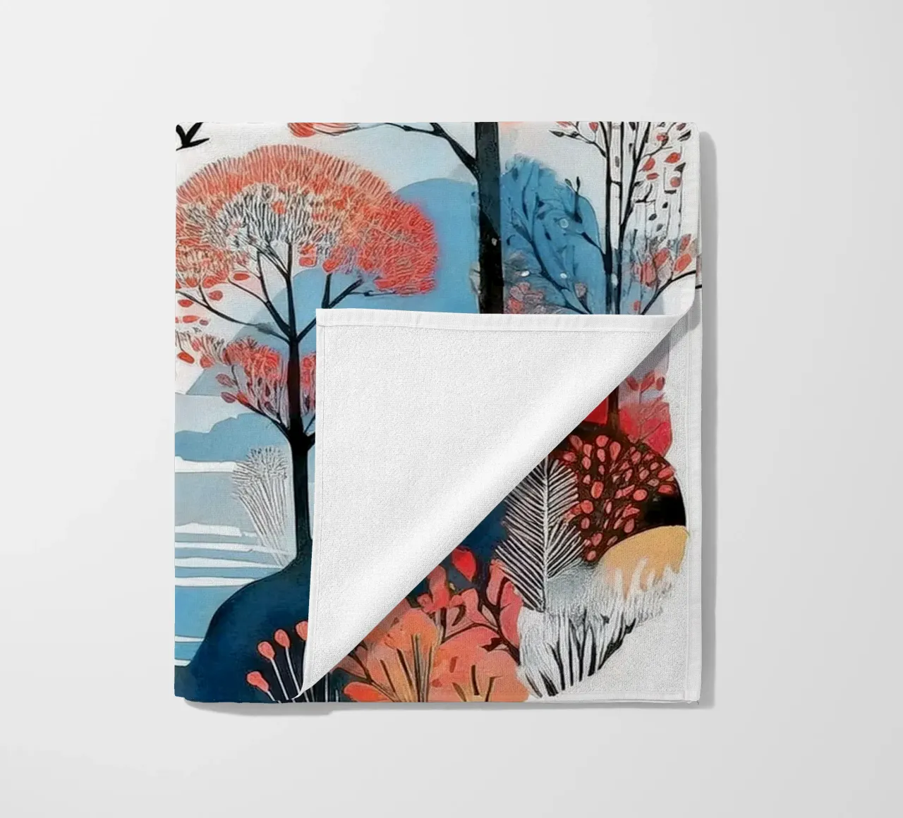Wanderer in Crimson Hues beach towel by Hightown Design