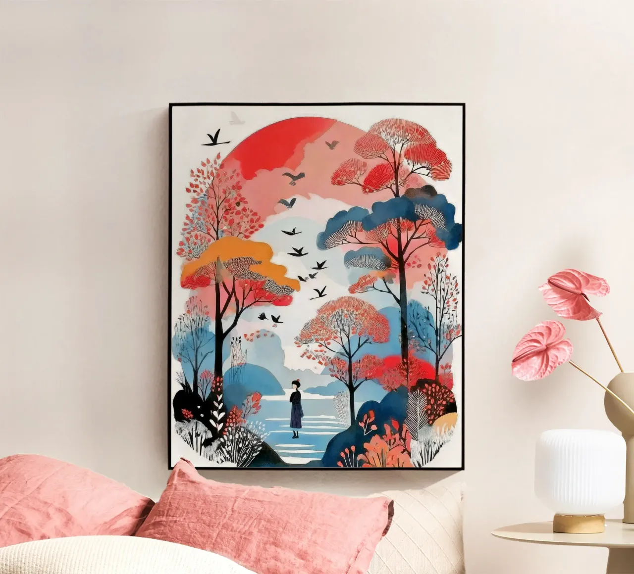 Wanderer in Crimson Hues acrylic glass by Hightown Design